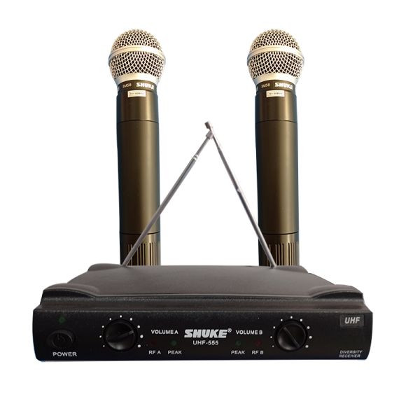 Wireless-Handheld-Dual-Microphone-Sri-Lanka-UHF-Singing-Mic-Karaoke-Shuke-Shure-UHF-555-Skyray-Electronics-&-Gadgets-Serendib-3