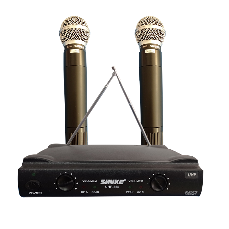 Dual Wireless Handheld Mic Microphone Sri Lanka Black for Studio